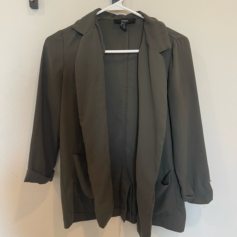 Army/green light weight blazer jacket/cardigan
